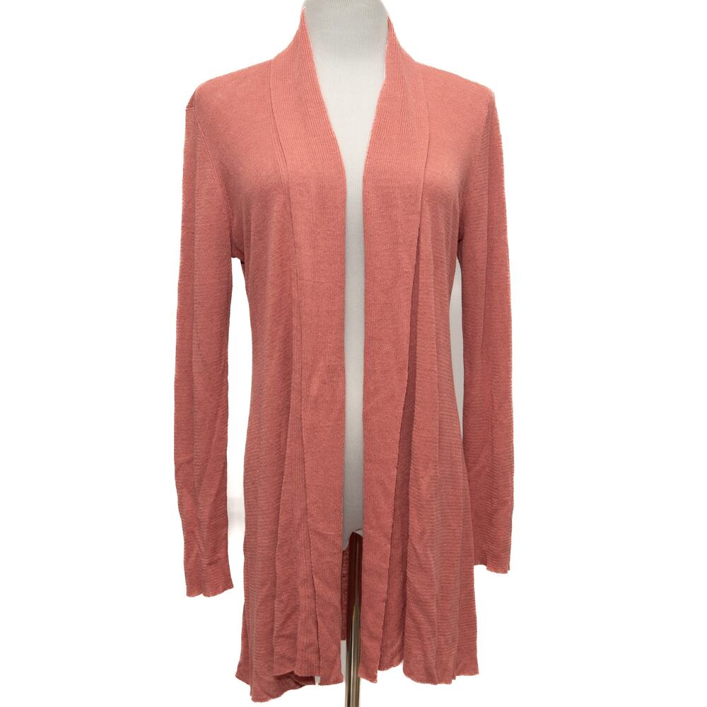 Eileen Fisher Lightweight Open Front Linen Blend Cardigan Size Small